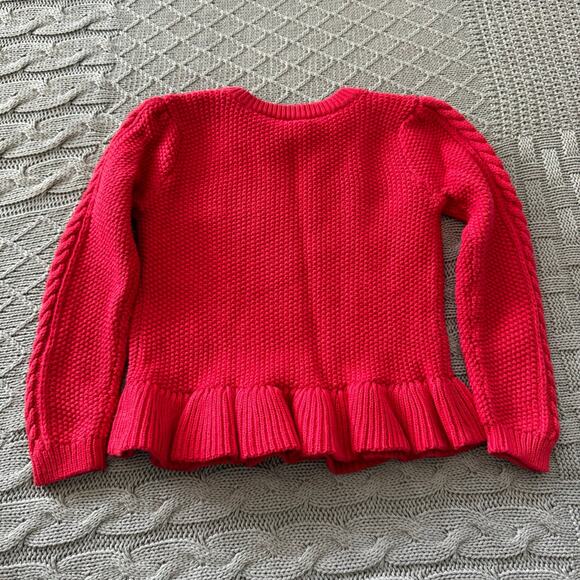 NWT Gap Red Cable Knit Peplum Sweater ~ 4 - Picture 7 of 10